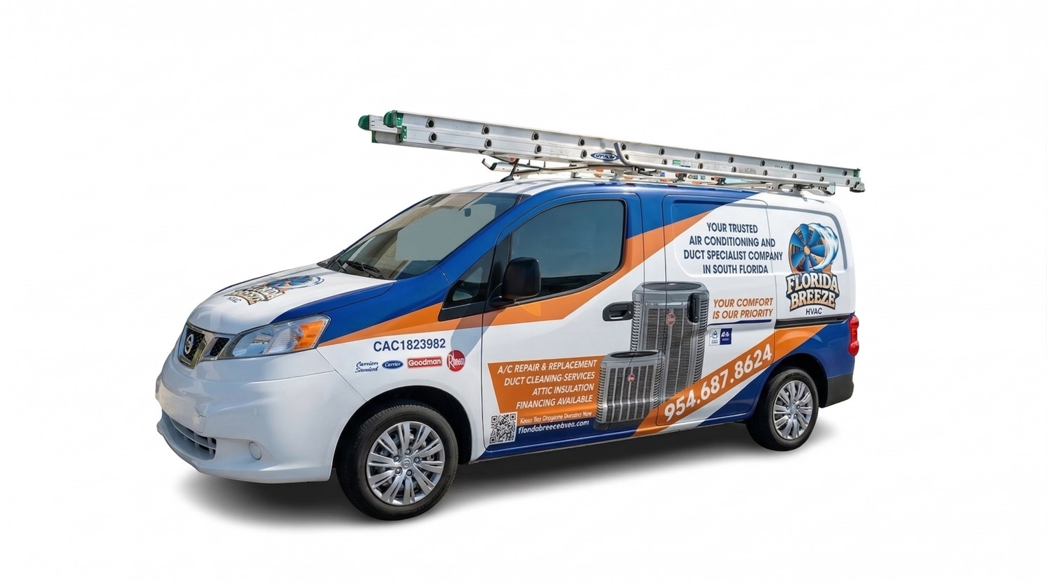Florida Breeze HVAC branded service van serving South Florida